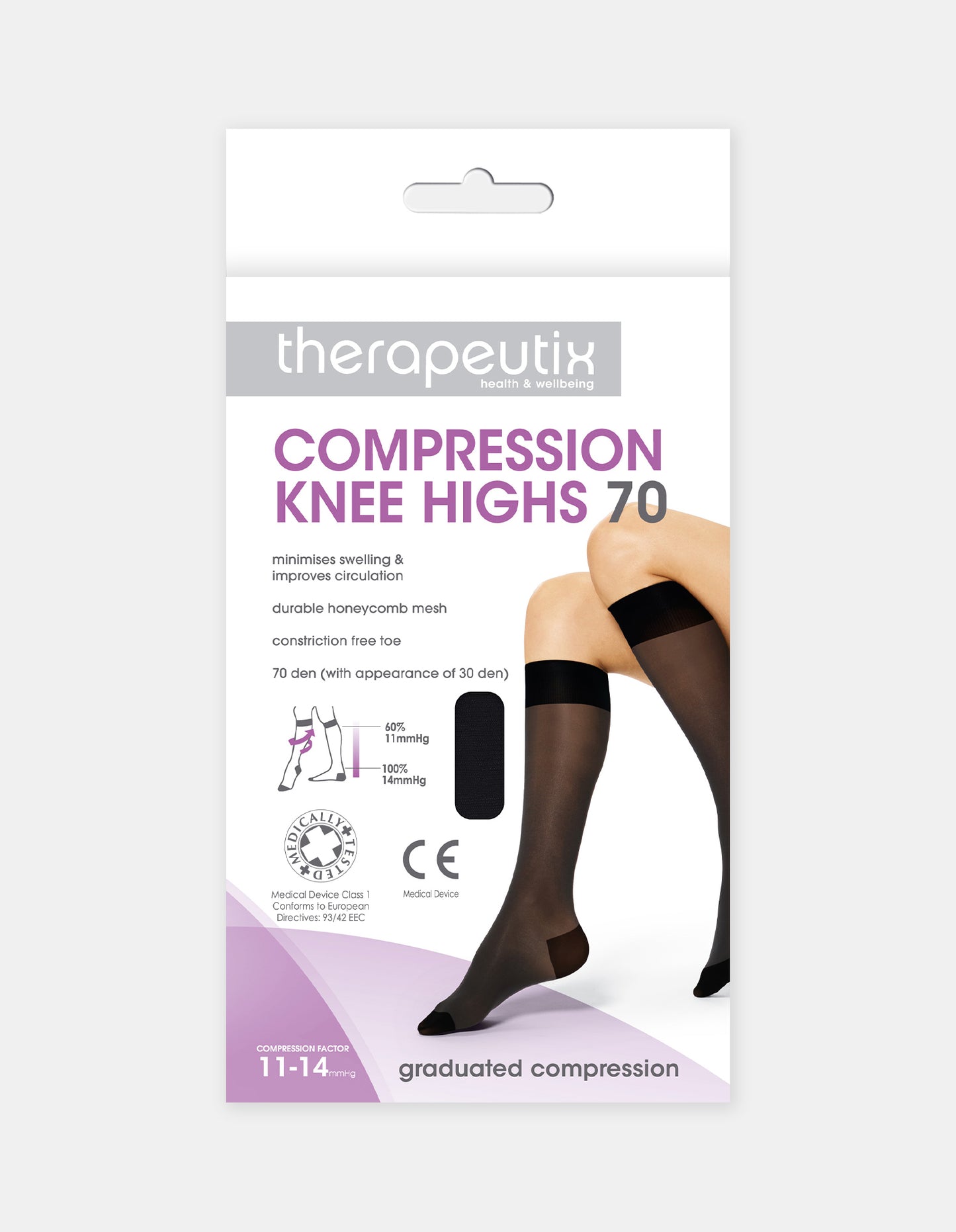 THERAPEUTIX 70D COMPRESSION KNEE HIGHS