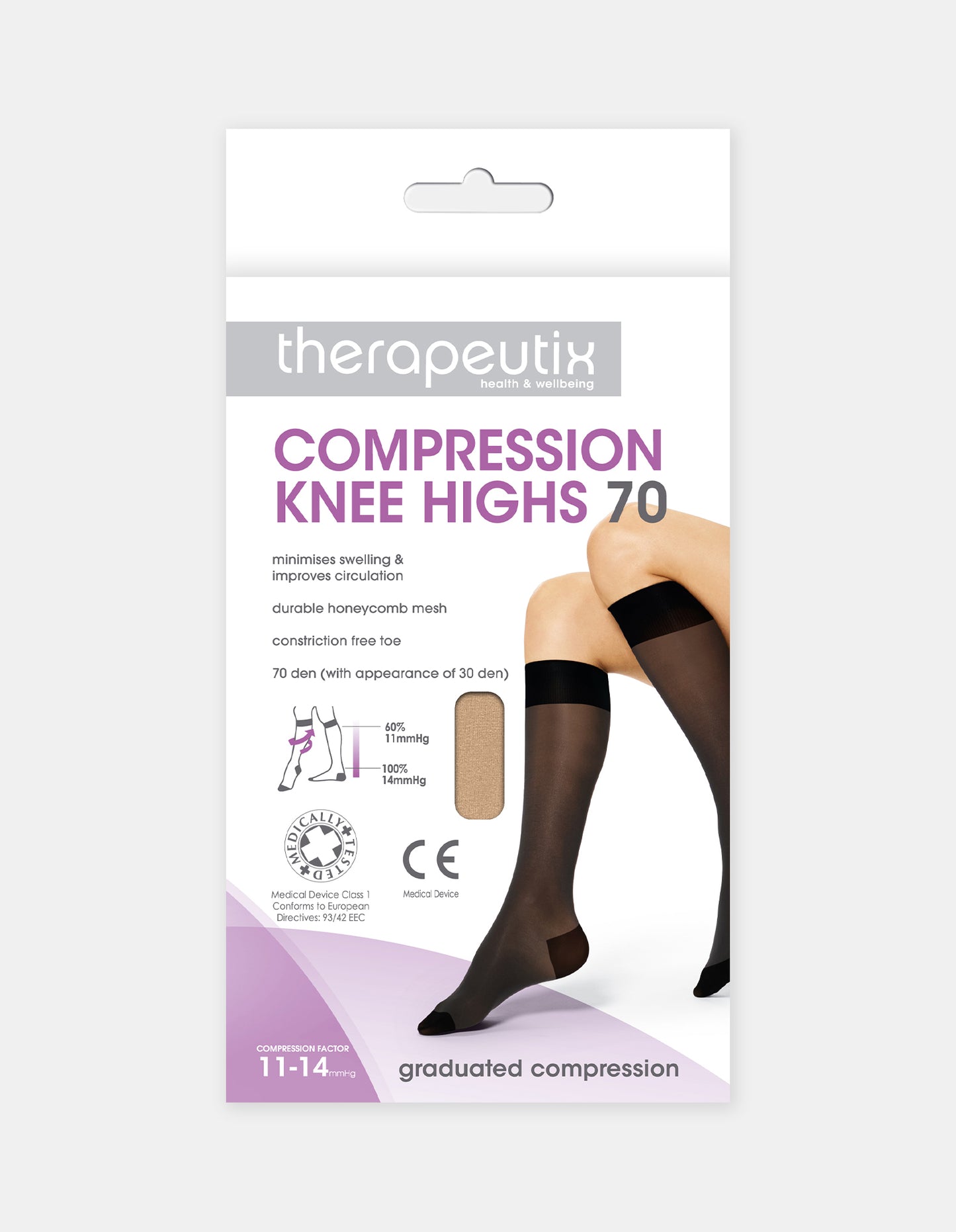THERAPEUTIX 70D COMPRESSION KNEE HIGHS